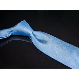 NWOT Countess Mara 100% Silk Tie Light Blue Solid Men's Designer Necktie Skinny